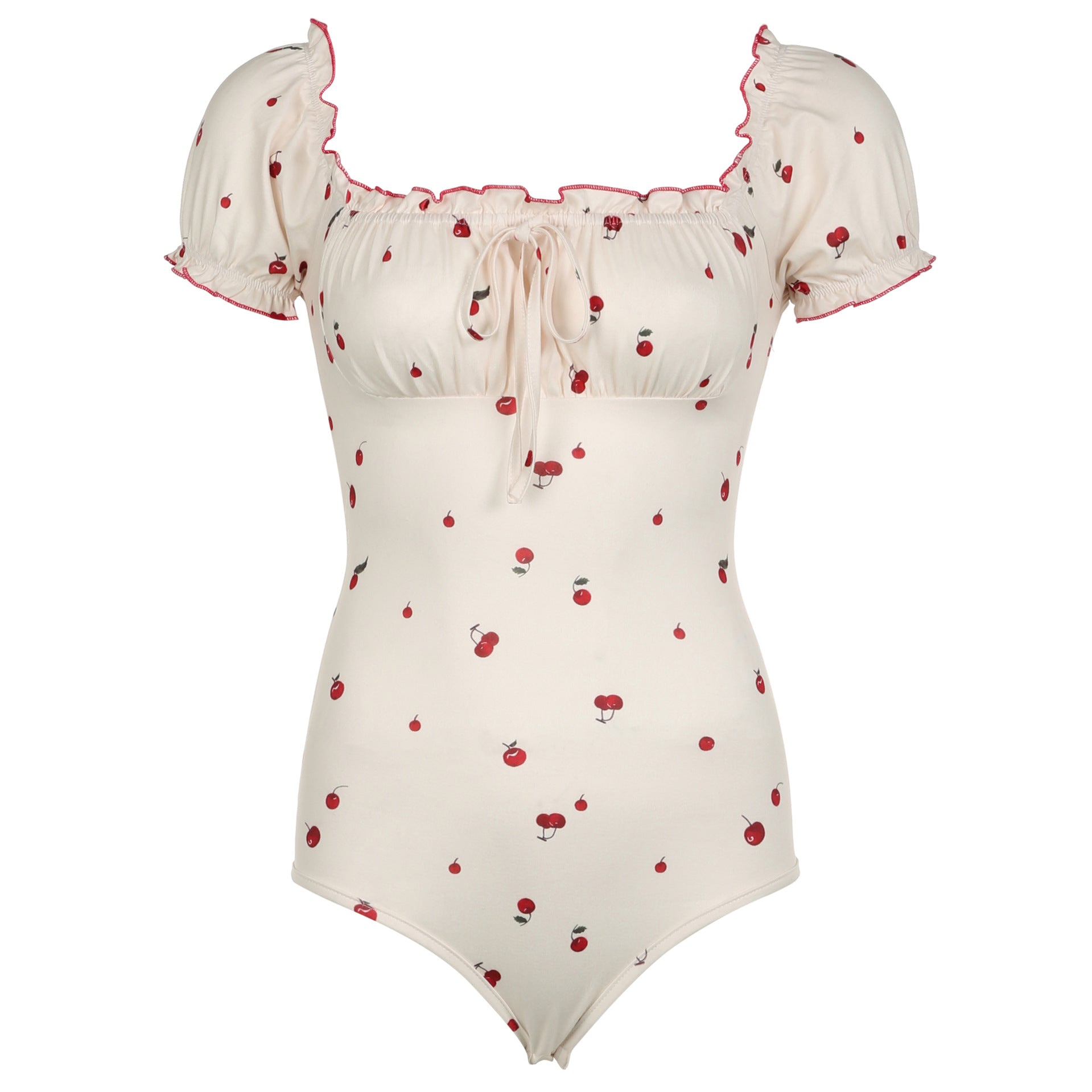 Sweet Cherry Print Bodysuit for Sissy - Femboy Fashion