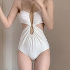 Femboy in White Bikini Swimwear One Piece - Femboy Fashion