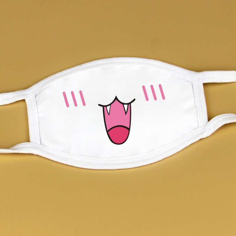 Kawaii Anime White Face Masks - Femboy Fashion