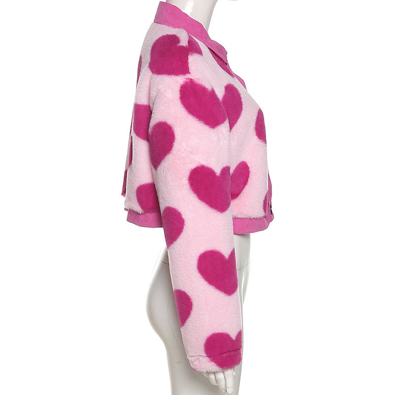 Side of Pink Heart Jacket - Femboy Fashion