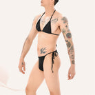 Sissy In Black Bikini Set Side - Femboy Fashion