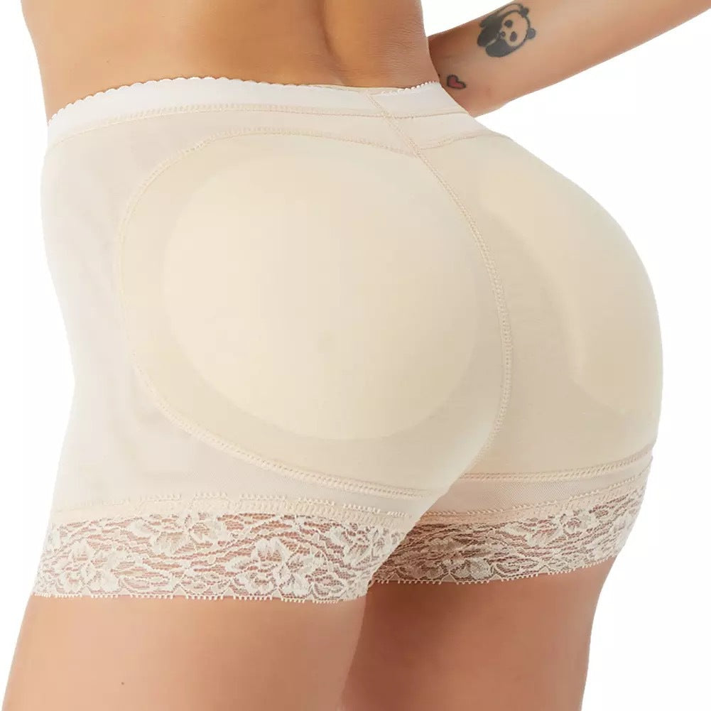 Skin color lace panties with fake butts side