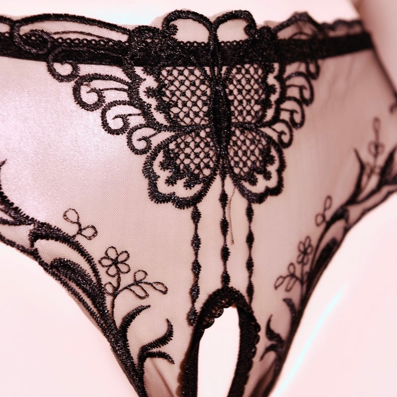 Lace See Thru Crotchless Panties - Femboy Fashion