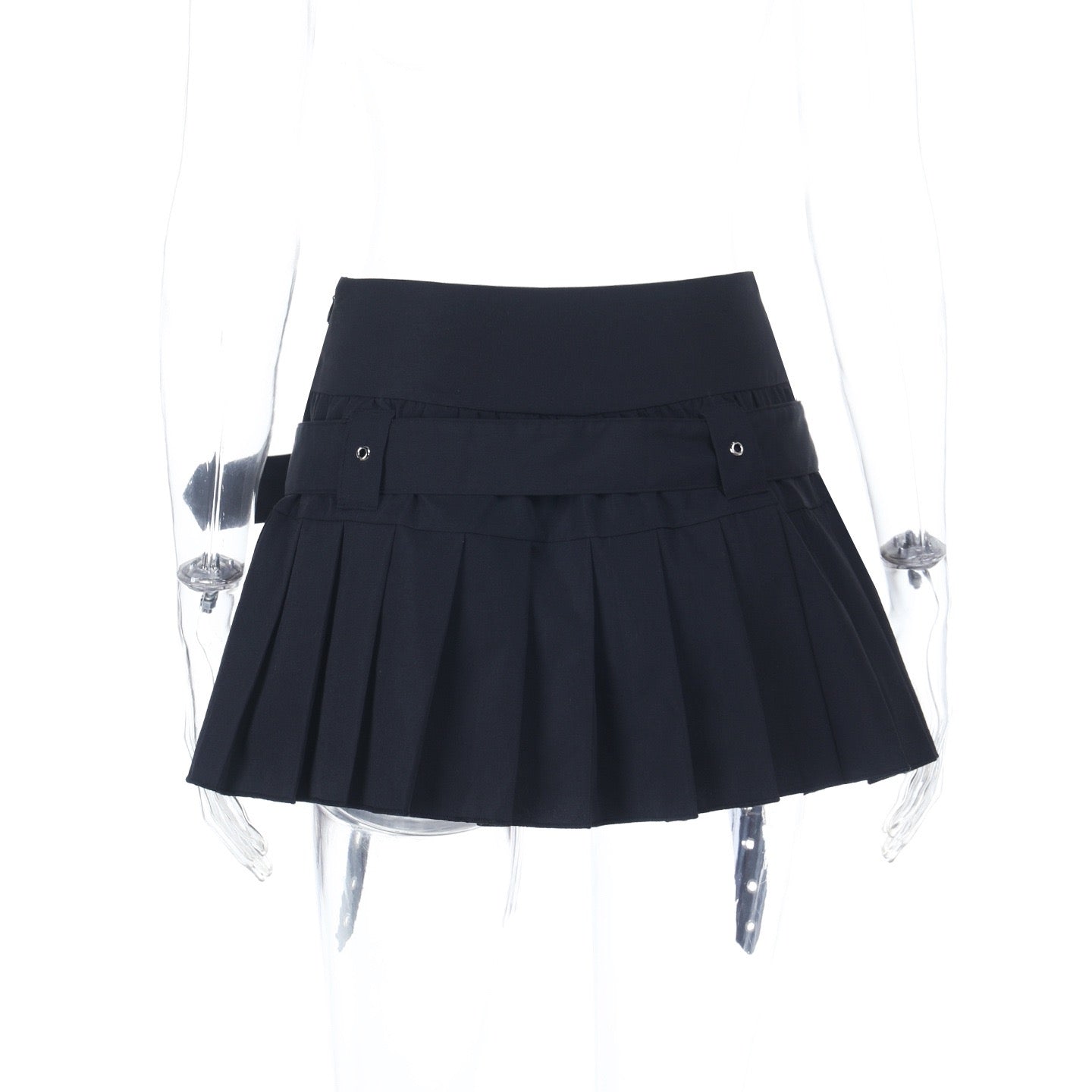 Black Goth Pleated Skirt - Femboy Fashion