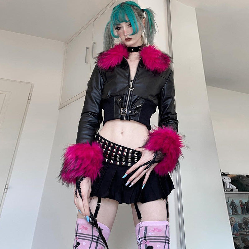 Black Goth Pleated Skirt - Femboy Fashion