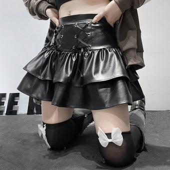 Goth Femboy Lace-Up Skirt