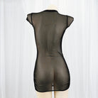 Black Sheer Lingerie Dress Back - Femboy Fashion