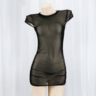 Black Sheer Lingerie Dress Front - Femboy Fashion