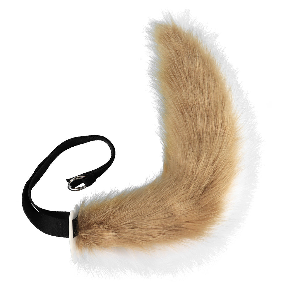 Slimfit brown and white fox tail and ears femboy fashion