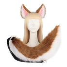 Slimfit brown and white fox tail and ears