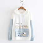 Cute Cat Eat Fish Hoodie - Femboy Fashion