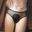 Black Fishnet Camel Toe Panty With Chain For Femboy - Femboy Fashion