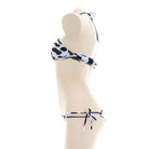 Halter Cow Print Lingerie Set Side - Femboy Fashion