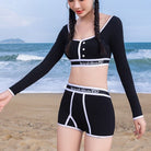 Long Sleeve Swimsuit 2 Piece - Femboy Fashion