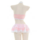 Pink Halter Chiffon Lingerie Set - Femboy Fashion