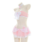 Pink Halter Chiffon Lingerie Set - Femboy Fashion