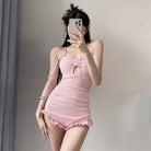 Pink Ruffle Swimsuit - Femboy Fashion