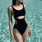 Sexy All Black One Piece Swimsuit - Femboy Fashion