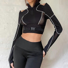 Sexy Turtleneck Long Sleeve Crop Top - Femboy Fashion