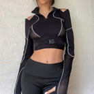 Sexy Turtleneck Long Sleeve Crop Top - Femboy Fashion