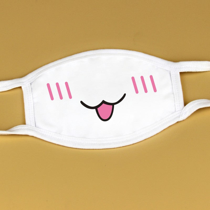 Kawaii Anime White Face Masks - Femboy Fashion