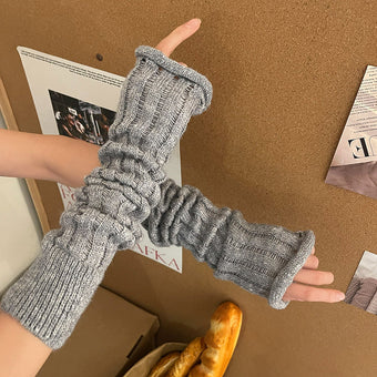 Femboy Rhinestone Fishnet Gloves