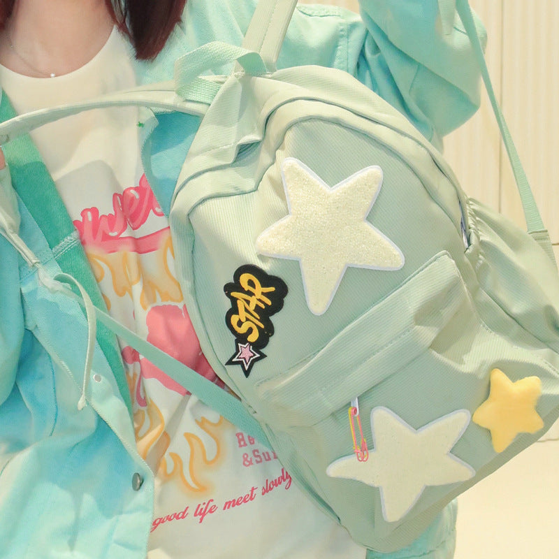 Yellow/Green/Pink Star Femboy Backsack for Sale - Femboy Fashion