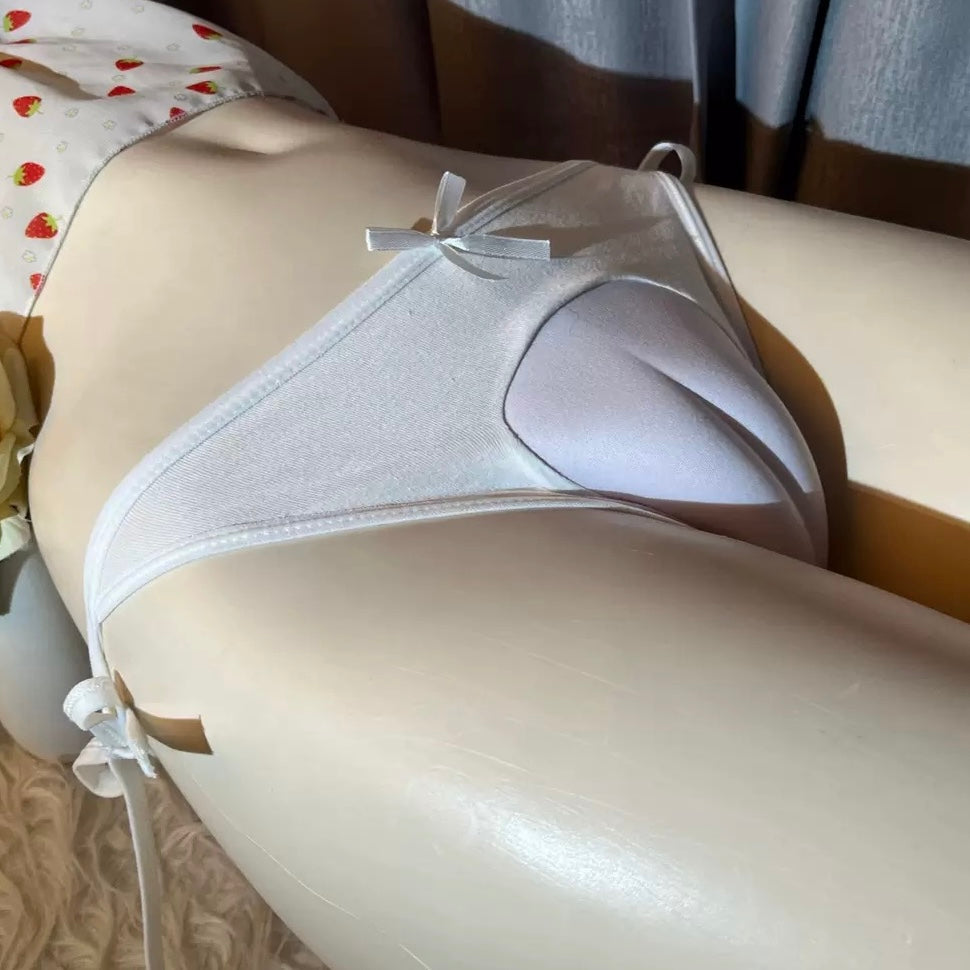 White normal back string hiding gaff panties