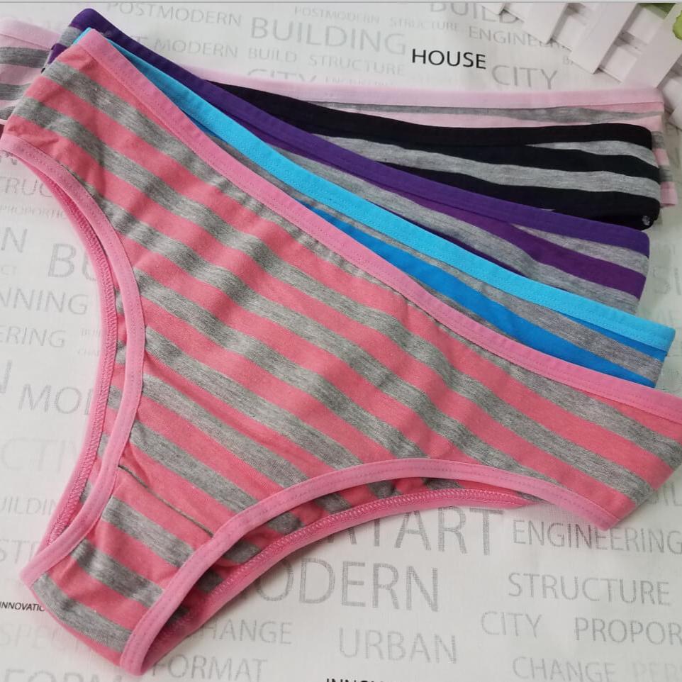 Striped thong panties