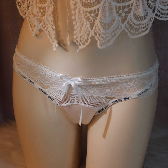 Sweet White Lace Camel Toe Panty Front - Femboy Fashion