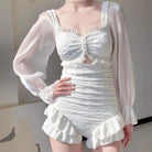 Femboy in Sweet Long Sleeve One-Piece Swimsuit - Femboy Fashion