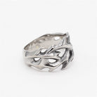 Silver thorny vine stainless steel ring