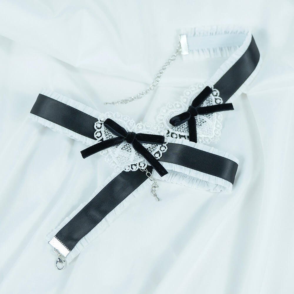 Black sweet lolita maid choker