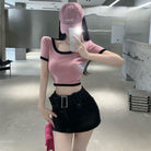 U Neck Crop Top - Femboy Fashion