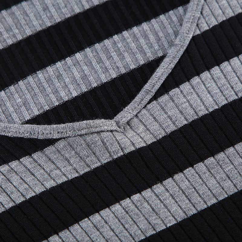 V Neck Striped Long Sleeve Hoodie Material