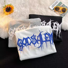 White black gray fashion graphic round neckline sweatshirt