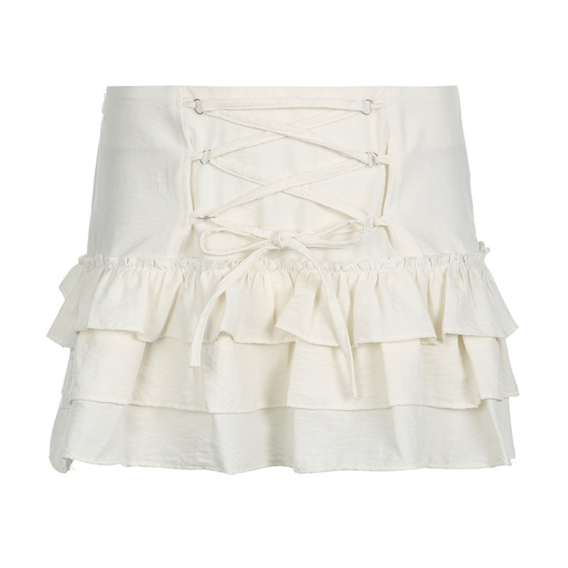 White Cake Short Skirt With Ruffles for Sale - Femboy Fashion