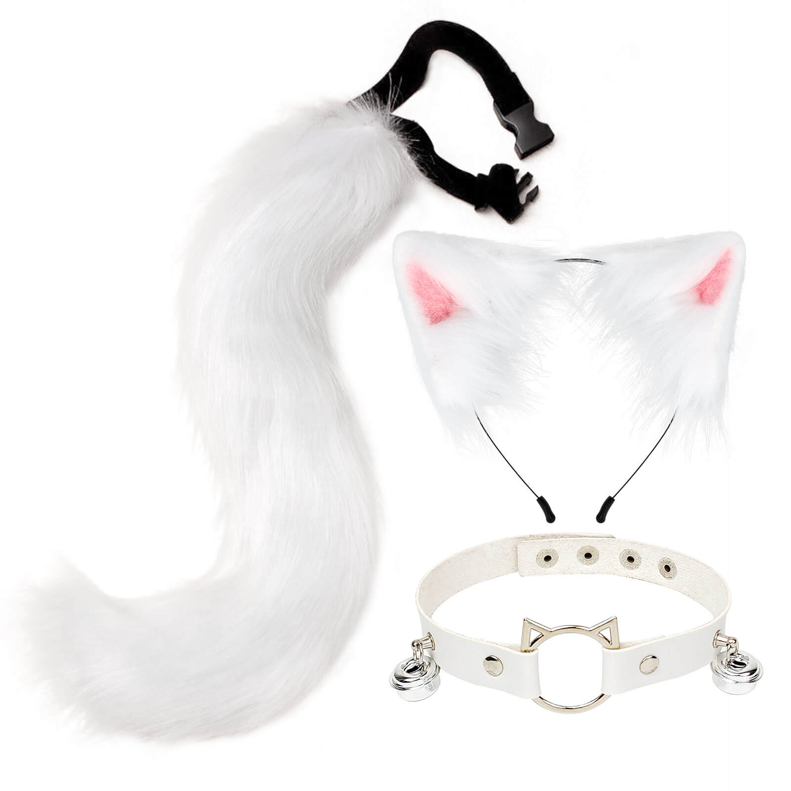 Cat Ears And Tail With Collar Set - Femboy Fashion