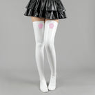 White Cat Paw Latex Thigh High Socks - Femboy Fashion