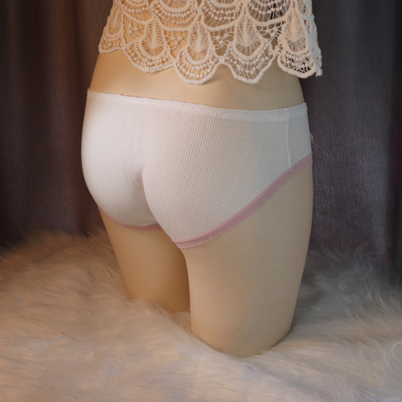 White Cotton Cameltoe Panty With Bowknot - Femboy Fashion