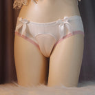 White Cotton Cameltoe Panty With Bowknot - Femboy Fashion