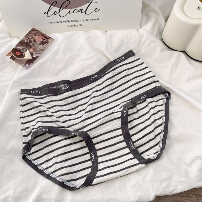 White fashion letter striped panties