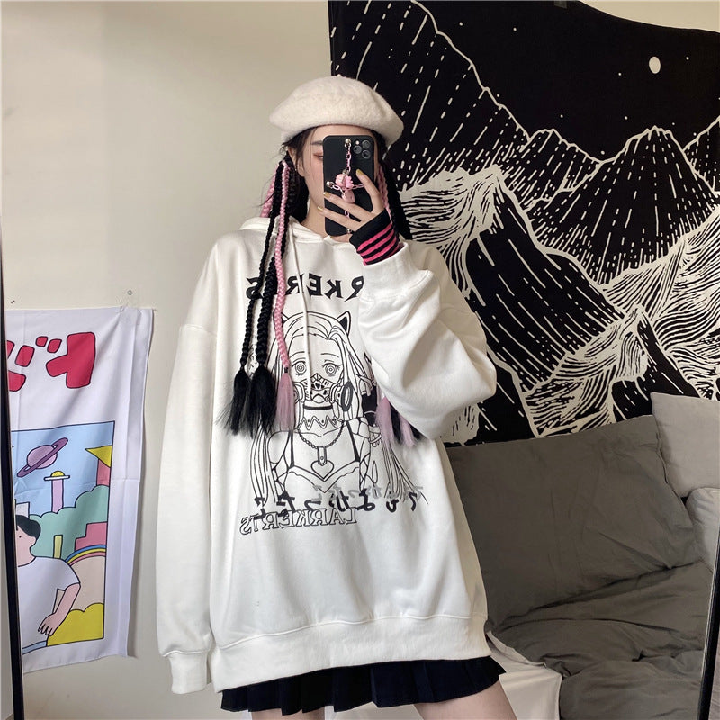 White femboy pastel goth hoodie