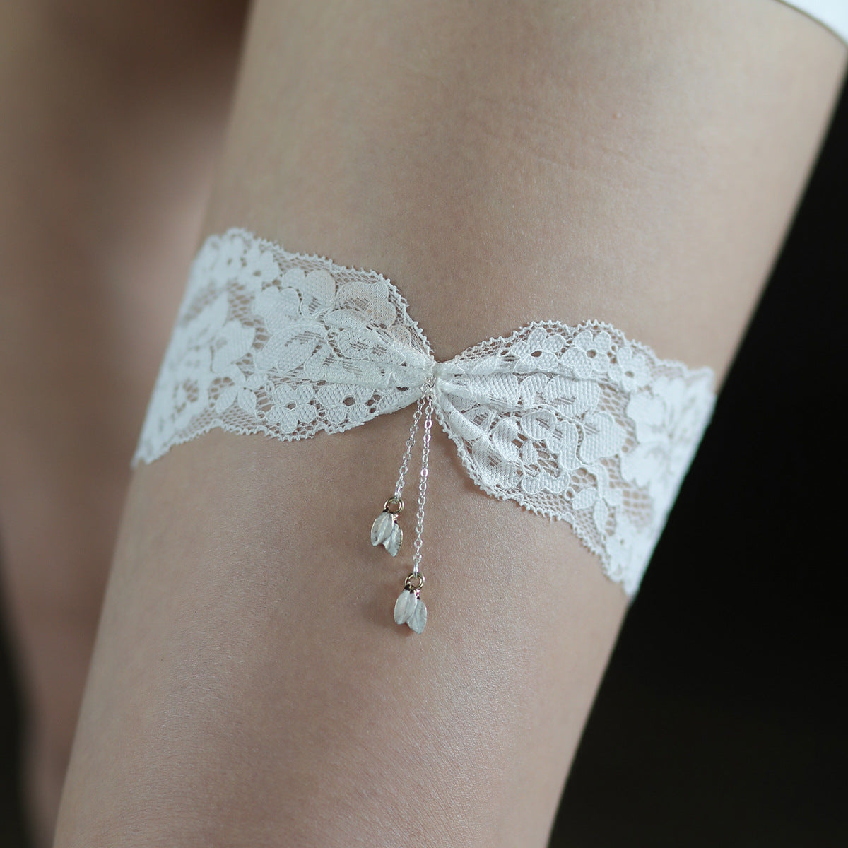 White Floral Lace Garter - Femboy Fashion