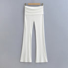 Femboy White High Sport Kick Flare Pants - Femboy Fashion