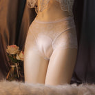 White High Waisted Lace Hiding Gaff Panty - Femboy Fashion