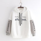 White And Grey Kawaii Cat Hoodie - Femboy Fashion