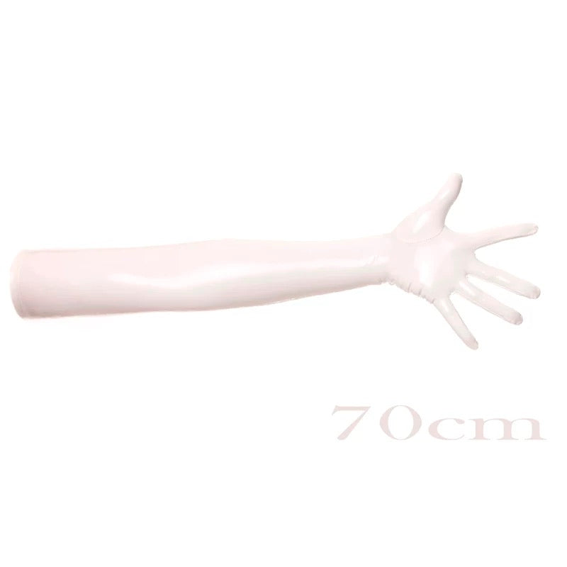 70cm White Latex Gloves - Femboy Fashion