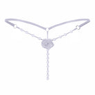 White pearl g string thong with rose