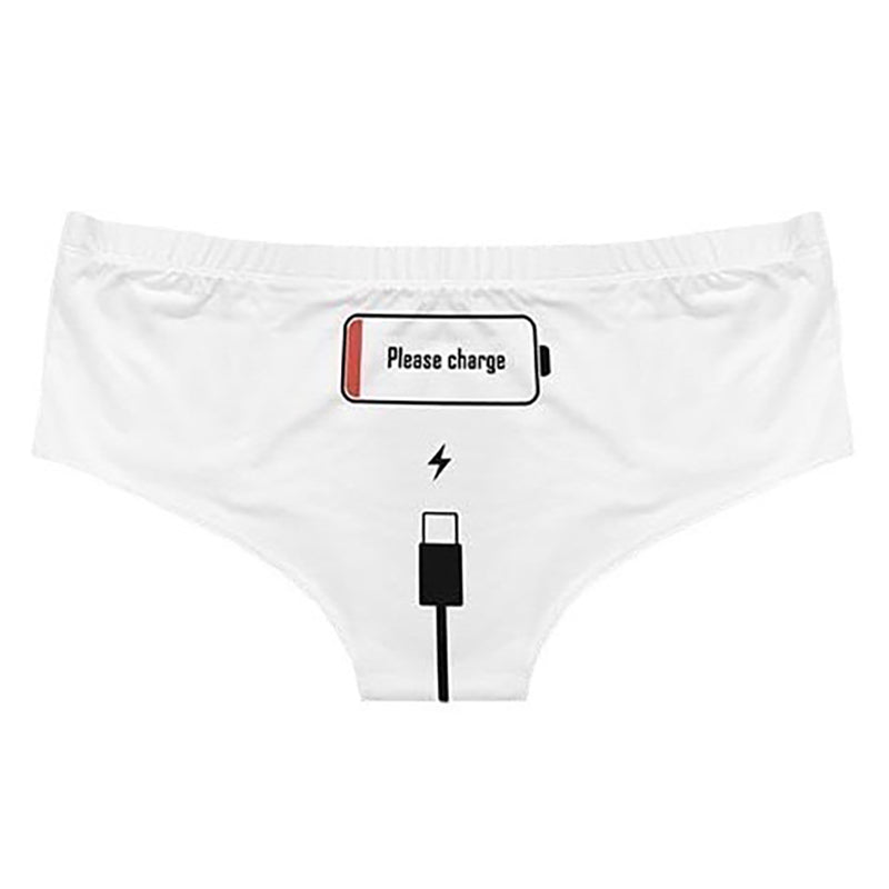 White Please Charge Panties - Femboy Fashion